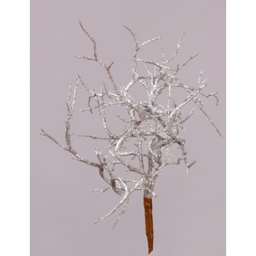 Coral artificial SPUNKY en vara de fijación, brillo, plata, 20cm