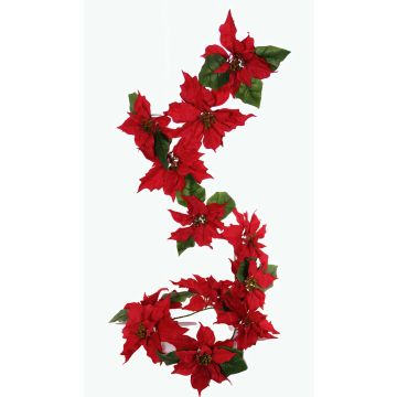 Guirnalda de flores de Pascua artificiales TISHA, rojo, 180cm, Ø18-23cm Guirnalda de flores de Pascua artificiales TISHA, rojo, 180cm, Ø18-23cm