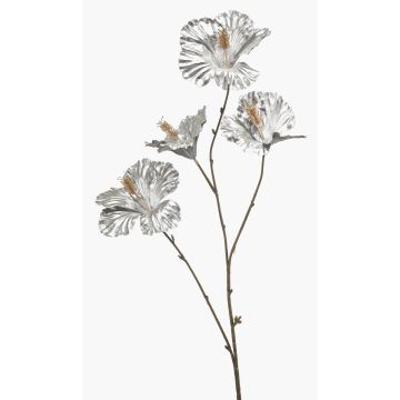 Flor artificial de hibisco KEALANI, metalizado plateado y dorado, 80 cm Flor artificial de hibisco KEALANI, metalizado plateado y dorado, 80 cm