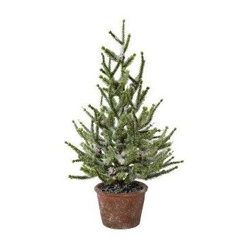 Árbol decorativo abeto MALKE en maceta decorativa, nevado, 55 cm