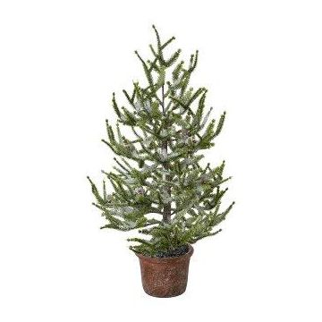 Árbol decorativo abeto MALKE en maceta decorativa, nevado, 65 cm