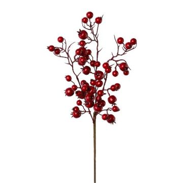Rama artificial rosa silvestre FRULKE con escaramujos, roja, 40cm Rama artificial rosa silvestre FRULKE con escaramujos, roja, 40cm
