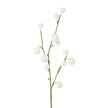 Rama artificial de euforbia BRAVON, con frutos, blanca, 80 cm
