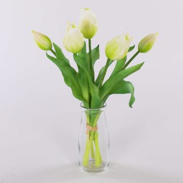 Ramo de tulipanes artificiales LEANA, blanco-verde, 30cm, Ø20cm Ramo de tulipanes artificiales LEANA, blanco-verde, 30cm, Ø20cm