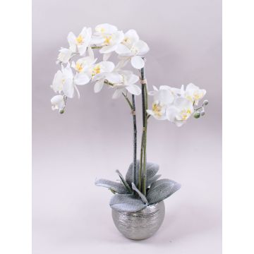 Orquídea Phalaenopsis artificial KAREN, maceta decorativa, con hielo, blanca, 60cm Orquídea Phalaenopsis artificial KAREN, maceta decorativa, con hielo, blanca, 60cm