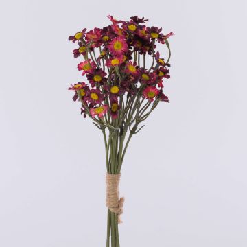 Ramo de flores artificiales de crisantemos pequeños WEMKE, rojo burdeos, 35 cm, Ø 13 cm Ramo de flores artificiales de crisantemos pequeños WEMKE, rojo burdeos, 35 cm, Ø 13 cm