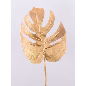 Hoja artificial de filodendro monstera deliciosa ASMERET con purpurina, dorada, 70 cm Hoja artificial de filodendro monstera deliciosa ASMERET con purpurina, dorada, 70 cm
