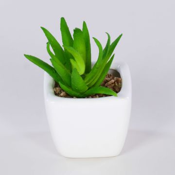 Planta de agave americana artificial KATNISS, maceta de cerámica, verde, 8 cm
