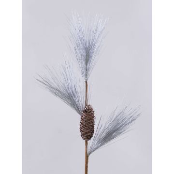 Rama de pino artificial LAIDYS con piñas, plateada, 80 cm