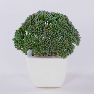 Planta artificial Sedum telephium KATNISS, maceta de cerámica, verde, 14 cm