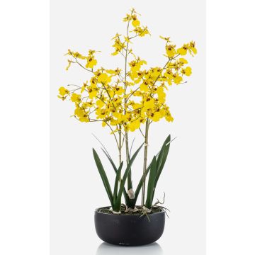 Flor artificial Oncidium Orquídea DEISHA en bandeja decorativa, raíces, amarilla, 70 cm Flor artificial Oncidium Orquídea DEISHA en bandeja decorativa, raíces, amarilla, 70 cm
