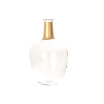 Jarrón globo ROYCE, transparente-dorado, 26 cm, Ø 15 cm