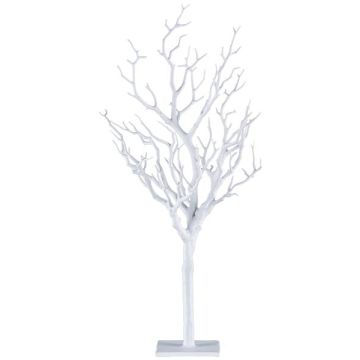 Tronco artificial sin hojas FREMAL sobre placa, con ramas, blanco, 40cm