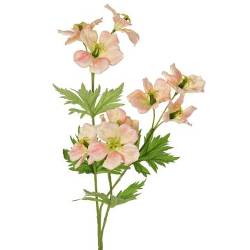 Planta artificial rama de geranio ZEDENA, rosa melocotón, 70 cm, Ø 6 cm