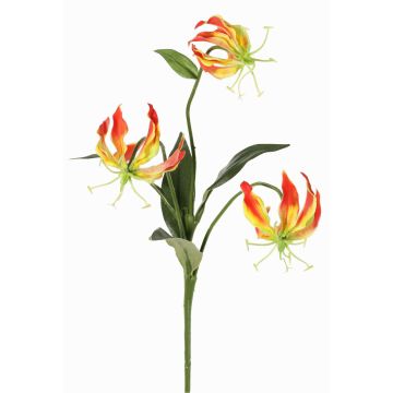 Flor decorativa Gloriosa XELA, naranja y amarillo, 50cm, Ø4-7cm