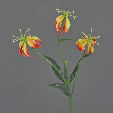 Flor decorativa Gloriosa XELA, naranja y amarillo, 50 cm