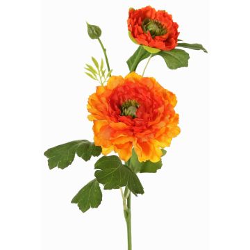 Rama artificial de ranúnculo SAGARA, naranja-verde, 45cm, Ø5-9cm Rama artificial de ranúnculo SAGARA, naranja-verde, 45cm, Ø5-9cm