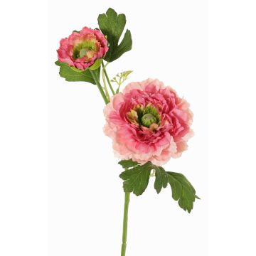 Rama artificial ranúnculo SAGARA, rosa-fucsia-verde, 45cm, Ø5-9cm