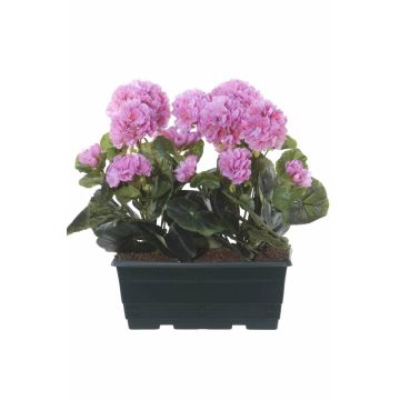 Geranios artificiales FLOREANA en maceta, 2 unidades, morados, 24 x 11 x 35 cm