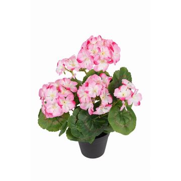 Geranio artificial ELISABETTA en maceta decorativa, rosa-fucsia, 35 cm