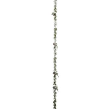 Guirnalda artificial de cedro RYNTER, piñas, congelada, verde, 180 cm