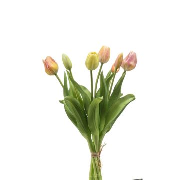 Ramo de tulipanes artificiales surtido LONA, rosa-melocotón-amarillo, 40cm