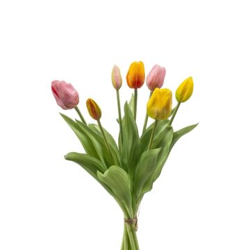 Ramo de tulipanes artificiales surtido LONA, rosa-amarillo-naranja, 40cm