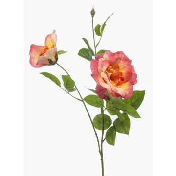 Rama artificial de rosa XAVORN, naranja salmón, fucsia-amarillo, 80cm, Ø10-14cm Rama artificial de rosa XAVORN, naranja salmón, fucsia-amarillo, 80cm, Ø10-14cm