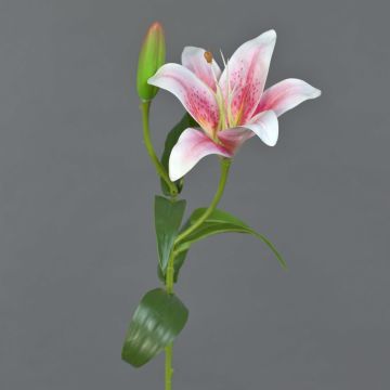 Flor artificial lirio tigre MIXLON, rosa claro-blanco, 55 cm