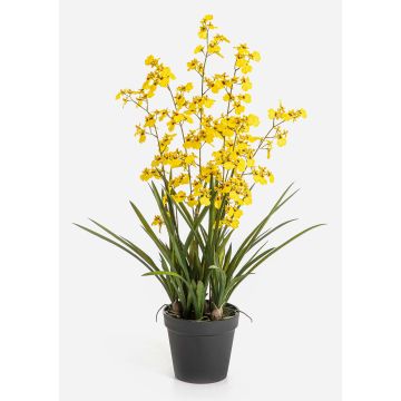 Flor artificial Oncidium LAFILEA en maceta decorativa, amarilla, 100 cm