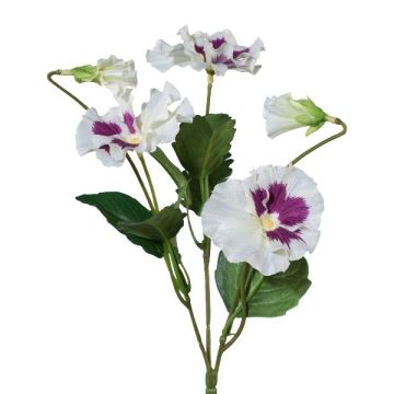 Flor decorativa de pensamientos MONDYL, varilla, blanco y lila, 25 cm