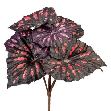 Planta artificial Begonia de hoja MELDINA, varilla, negro-rojo, 25 cm