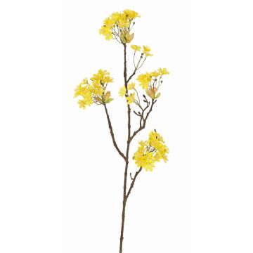 Rama de arce artificial ALHENA con flores, amarillo, 70cm, Ø5-9cm