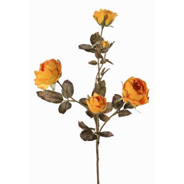 Rama de rosas artificial SITARA, naranja-amarillo, 75cm, Ø5-8cm