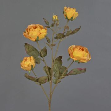 Rama de rosas artificial SITARA, naranja-amarillo, 75cm, Ø5-8cm