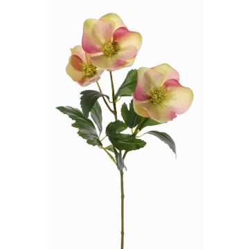 Rosa artificial de Navidad AKRAB, verde-fucsia, 45cm, Ø5-8cm