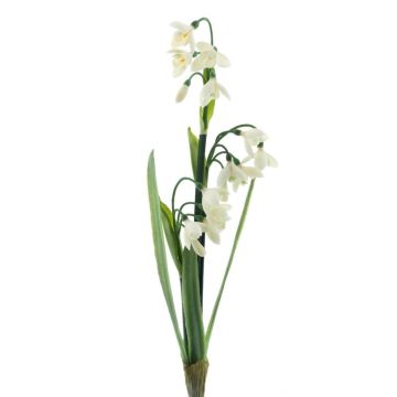 Flor de campanilla de invierno decorativa ASOMB, varilla, blanca, 45 cm