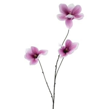 Rama artificial de magnolia FLAVA, rosa oscuro-blanca, 85 cm