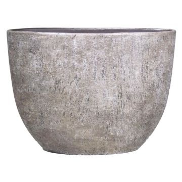 Macetero de cerámica AGAPE ovalado con grano, blanco-marrón, 50x20x36cm Macetero de cerámica AGAPE ovalado con grano, blanco-marrón, 50x20x36cm