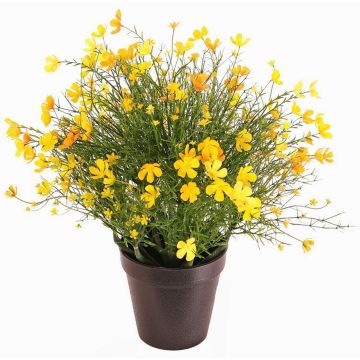 Flor decorativa GISINDA en maceta decorativa, amarillo-naranja, 40cm