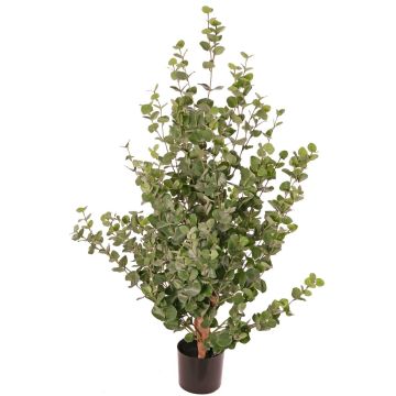 Árbol de eucalipto artificial TONFYN, tronco natural, verde, 130 cm