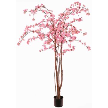 Árbol de cerezo artificial PONFYN con flores, troncos naturales, rosa, 175cm Árbol de cerezo artificial PONFYN con flores, troncos naturales, rosa, 175cm