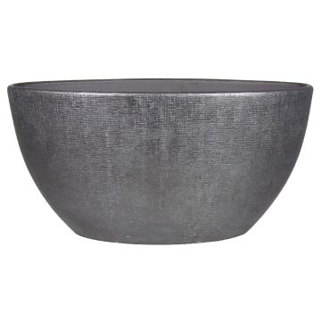 Macetero de cerámica AGAPE ovalado con grano, negra, 49x20x25cm