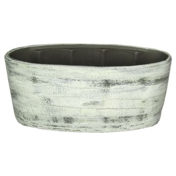 Tiesto de cerámica para orquídeas ADELPHOS, ovalado, rayas, blanco-gris oscuro, 33x15x15cm Tiesto de cerámica para orquídeas ADELPHOS, ovalado, rayas, blanco-gris oscuro, 33x15x15cm