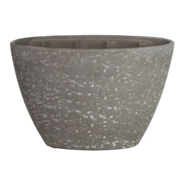 Macetero de cerámica ASLAK, ovalado, con estructura, negro-gris, 32x14,5x22,5cm Macetero de cerámica ASLAK, ovalado, con estructura, negro-gris, 32x14,5x22,5cm