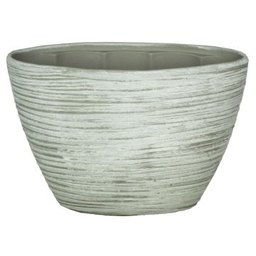 Macetero de cerámica para orquídeas ADELPHOS, ovalado, con estrías, blanco-gris claro, 32x14,5x22,5cm Macetero de cerámica para orquídeas ADELPHOS, ovalado, con estrías, blanco-gris claro, 32x14,5x22,5cm