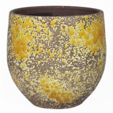 Macetero de cerámica TSCHIL, rústico, degradado de color, ocre-amarillo-marrón, 16cm, Ø17cm Macetero de cerámica TSCHIL, rústico, degradado de color, ocre-amarillo-marrón, 16cm, Ø17cm
