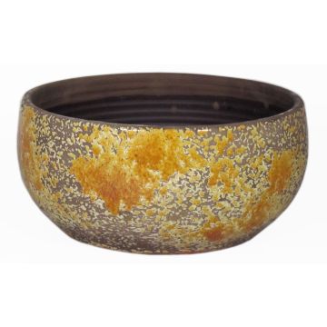 Tazón de cerámica TSCHIL, rústico, degradado de color, ocre-amarillo-marrón, 13cm, Ø28cm