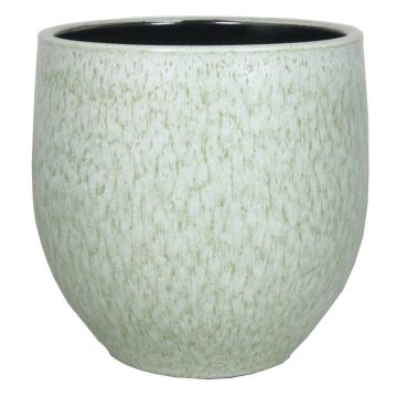 Jardinera de cerámica ELIEL, moteada, verde menta-blanco, 28cm, Ø28cm