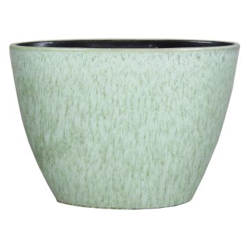 Jardinera de cerámica ovalada ELIEL, moteada, verde menta-blanco, 32x15x22cm Jardinera de cerámica ovalada ELIEL, moteada, verde menta-blanco, 32x15x22cm